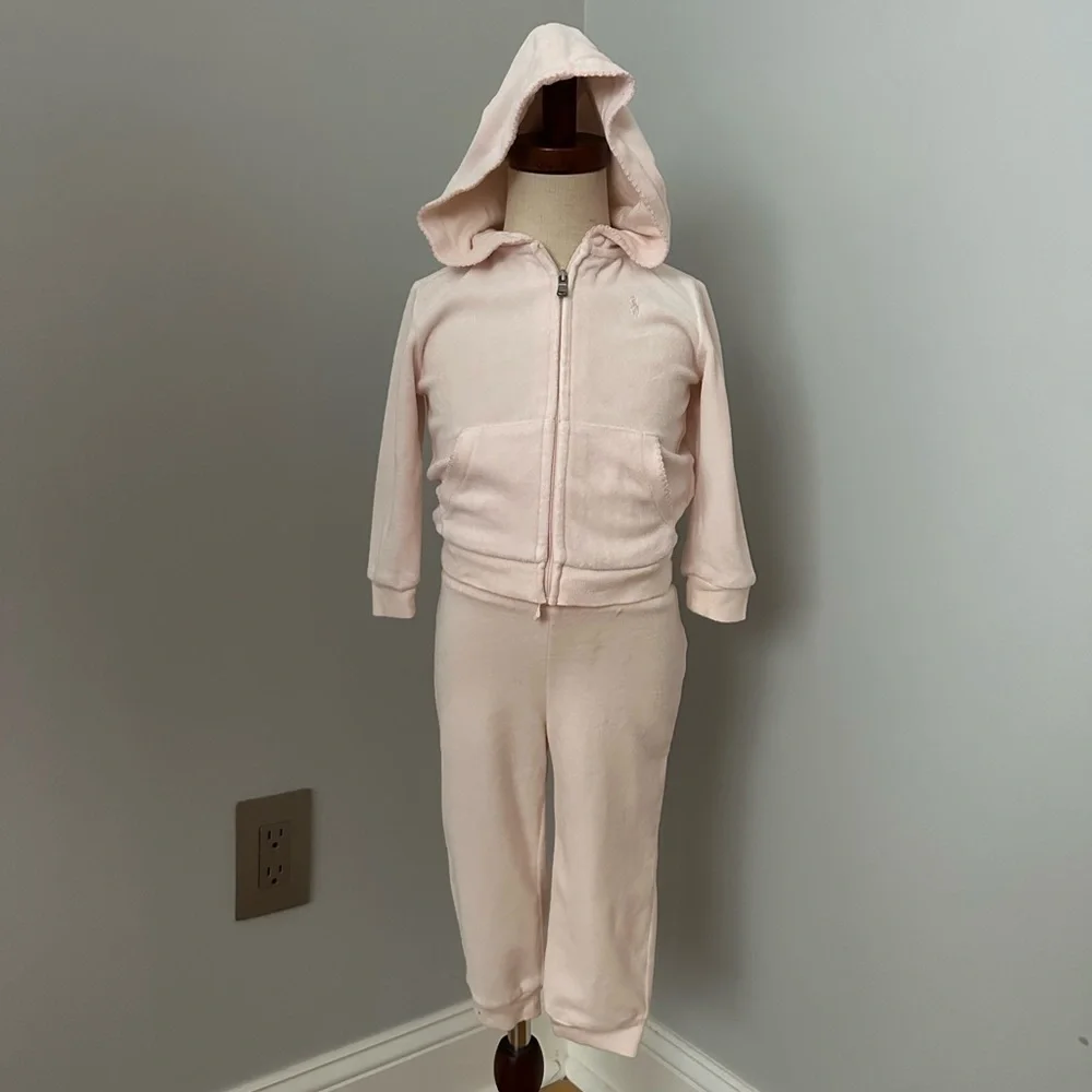 RALPH LAUREN BABY GIRL HOODIE AND JOGGER SET